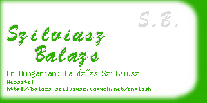 szilviusz balazs business card